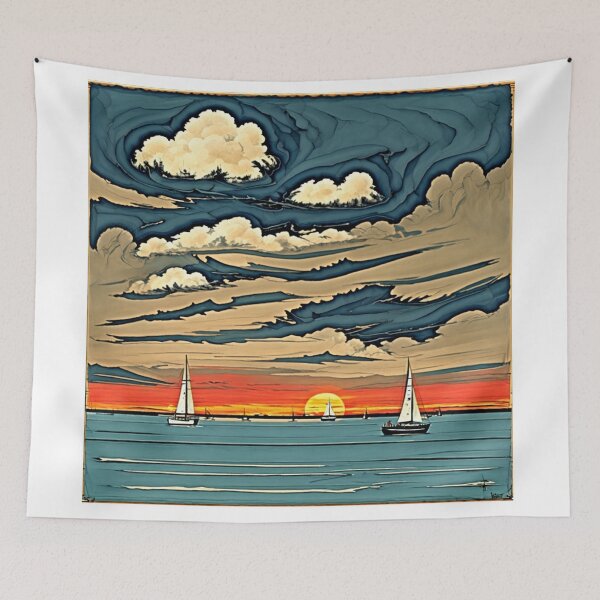 Item preview, Capturing Tranquility: Sailboat Harbour at Sunset in Bernard Buffet's Style designed and sold by RedArtG09.