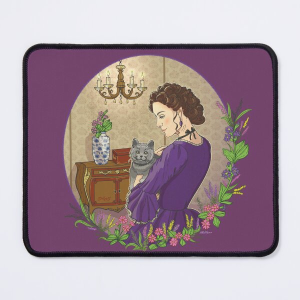 Item preview, "Pensive beautiful woman with the cat" designed and sold by solgasart.