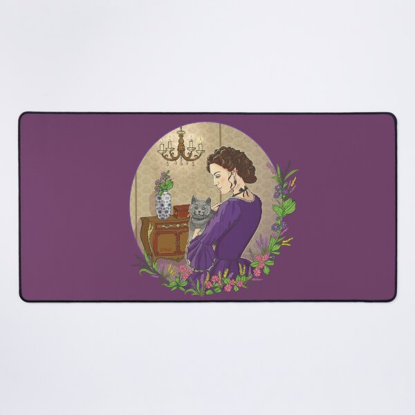 Item preview, "Pensive beautiful woman with the cat" designed and sold by solgasart.