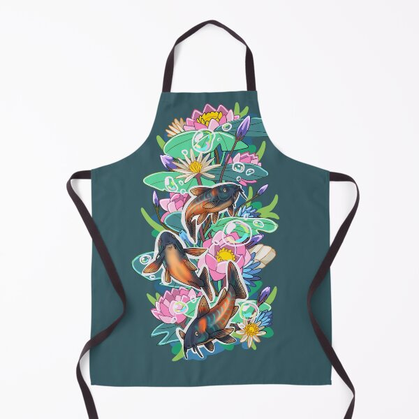 Item preview, Corydoras Catfish with Lotus and Waterlilies designed and sold by jepchan.