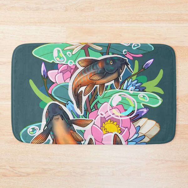 Item preview, Corydoras Catfish with Lotus and Waterlilies designed and sold by jepchan.