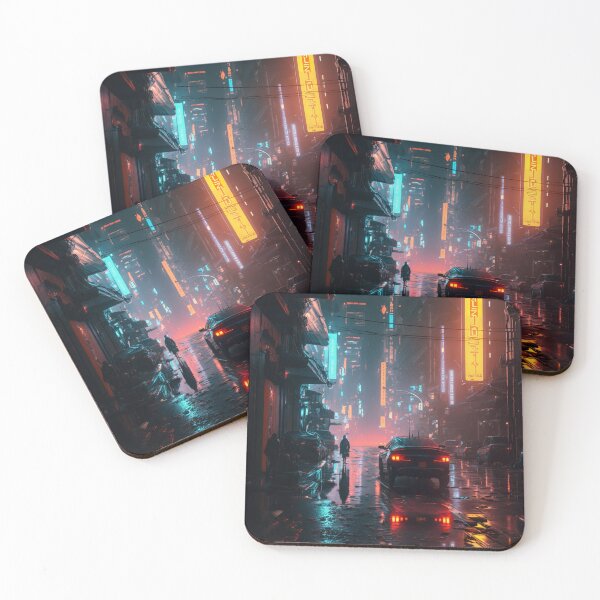 Item preview, Rain-Soaked Cyberpunk Street designed and sold by cyberartmaker.