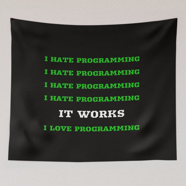 Artikelvorschau, Ich hasse Programmieren | Ich liebe Programmieren | Programmierer entworfen und verkauft von TshirtWing.