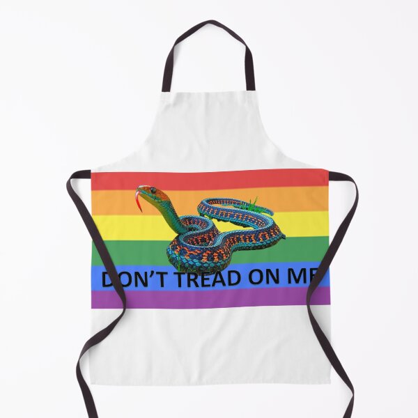 Item preview, Gay Pride LGBTQ Rainbow Snake Don't Tread on Me (Black Letters) designed and sold by BattlefoxxEarth.