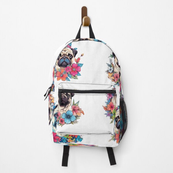Item preview, Pug Sticker Pack Cute Dog Tropical Flower Pug Summer Vibes for Dog Lovers designed and sold by simplycutepaper.