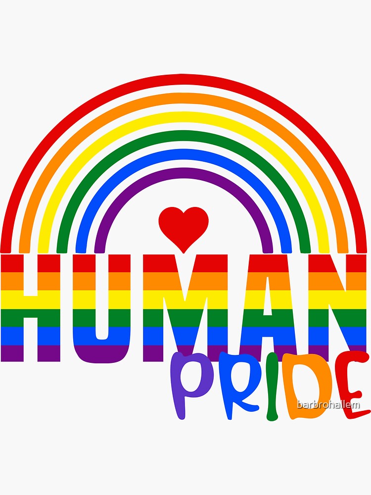 Human Pride Sticker for Sale by barbrohallem
