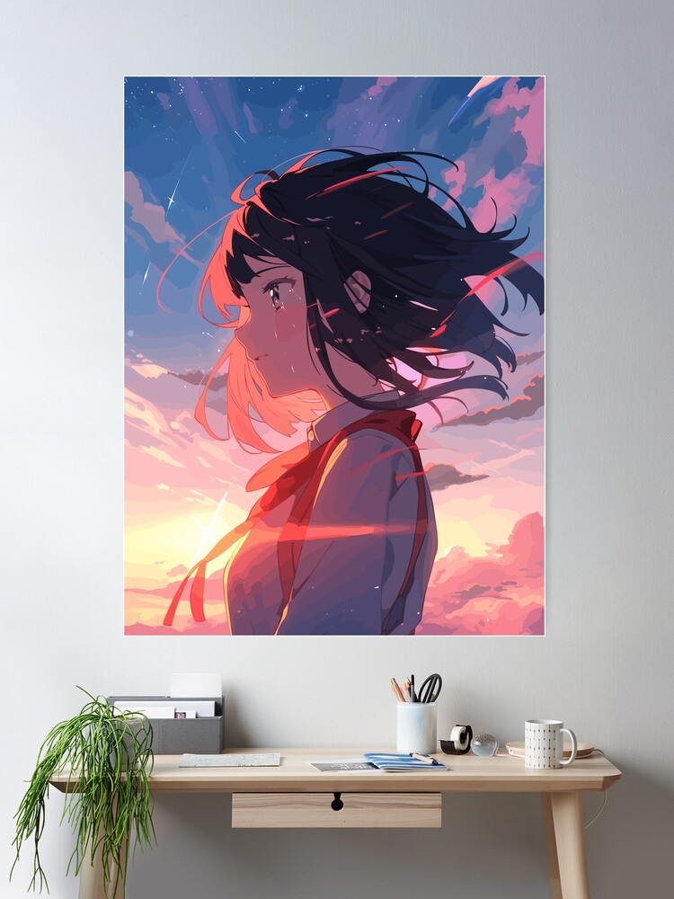  Anime Eyes Closeup Anime Girls Reflection Sunset Artwork  Arttssam Wall Art Canvas Prints Poster For Home set of 1 Decorations  Unframed 13x8: Posters & Prints