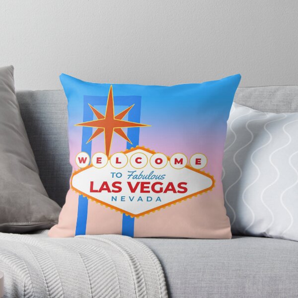Welcome to fabulous Las Vegas Throw Pillow by Retro Love Photography