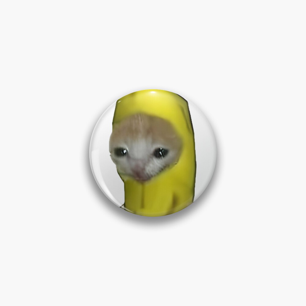 Crying Banana Cat  Pin for Sale by sticker-house