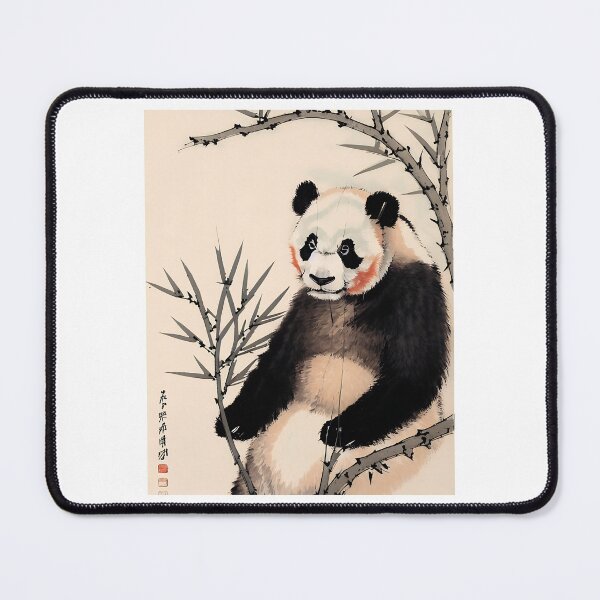 Item preview, Panda sentado en una rama de árbol - arte chino vintage - Estilo Guo Hua designed and sold by Asian-Art.