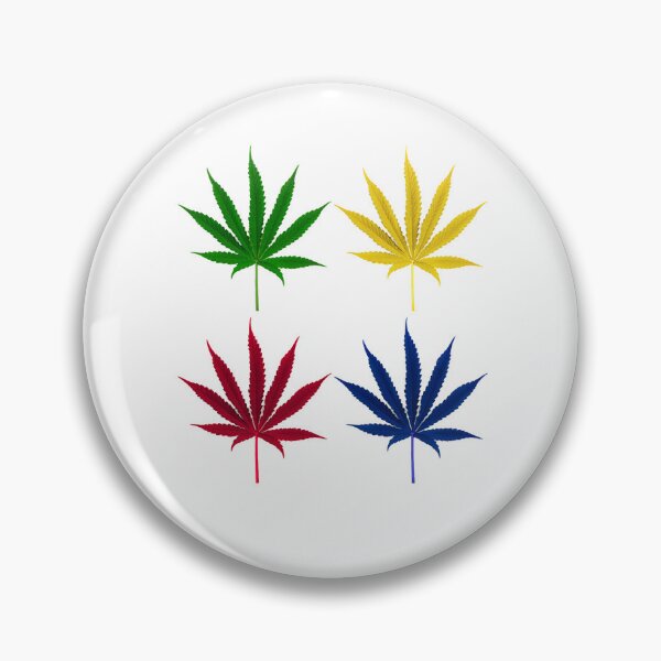 Item preview, FOUR COLOURED CANNABIS LEAVES. designed and sold by coffeeflavour.