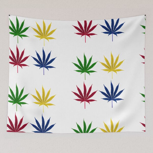 Item preview, FOUR COLOURED CANNABIS LEAVES. designed and sold by coffeeflavour.