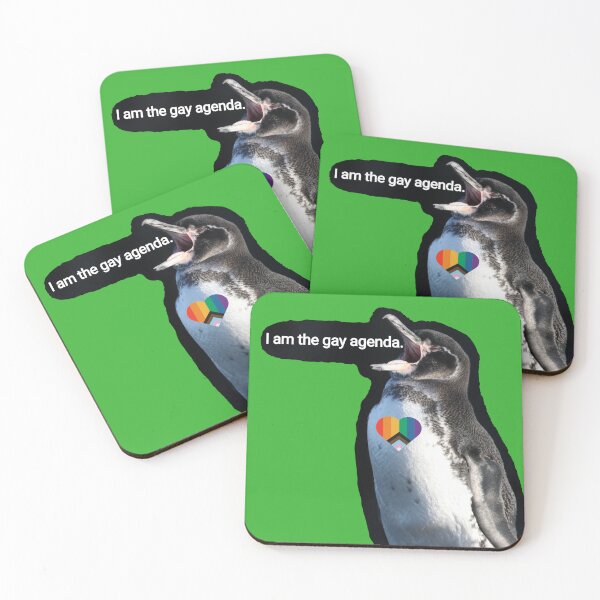 Artikelvorschau, Bright Green #35B02C Galapagos Penguin screams I am the gay agenda entworfen und verkauft von SBPenguins.