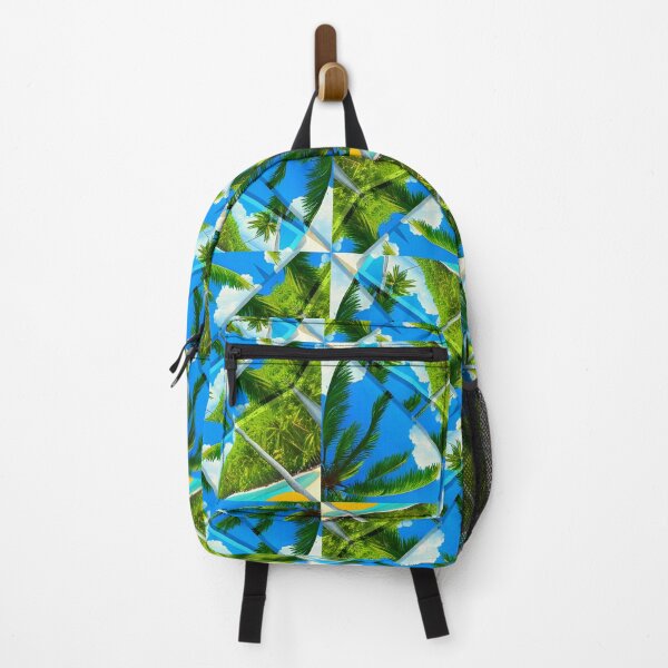 Item preview, Gorgeous geometric patchwork painting of exotic summer vacations: Blue sky Beach Sun Coconut Sand - Inspiring gift idea to escape to paradise! designed and sold by Ralek.