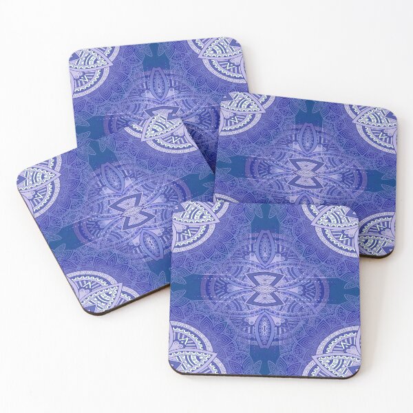 Item preview, Mandalas in mixed Dutch Blue repeat patterns designed and sold by NadineMay.