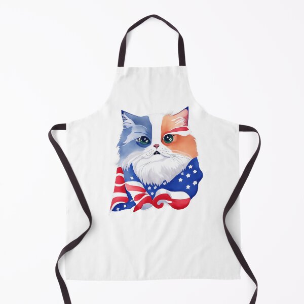 Item preview, patriot white and red cat against the background of the flag designed and sold by jkrphoto.