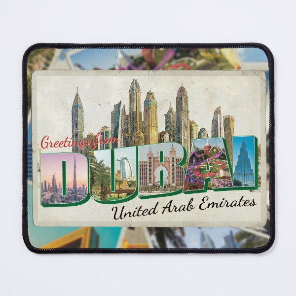 Item preview, Greetings from Dubai in United Arab Emirates Vintage style retro souvenir designed and sold by DeveloperProp0.