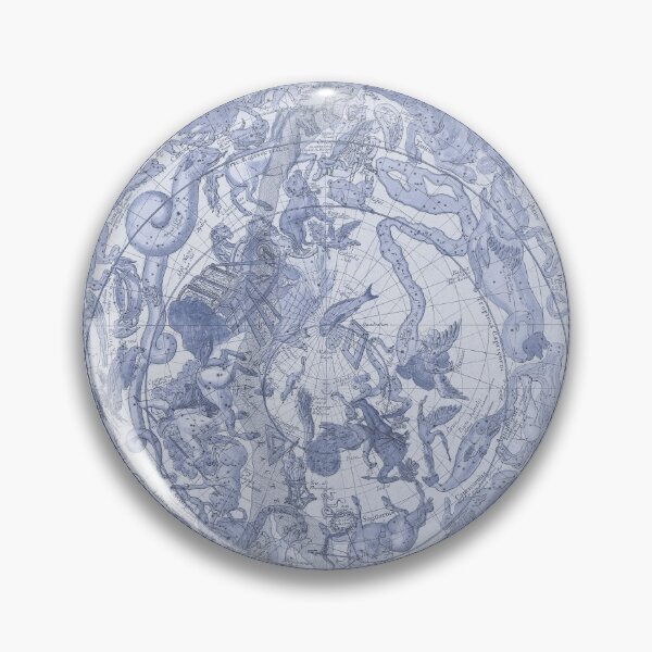 Item preview, Celestial Star Map Zodiac Constellation of Southern Sky Monochromatic Blue designed and sold by VintageArchive.