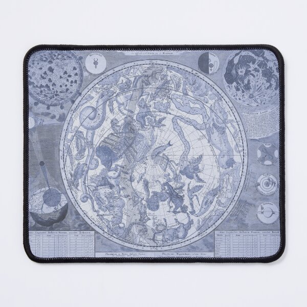 Item preview, Celestial Star Map Zodiac Constellation of Southern Sky Monochromatic Blue designed and sold by VintageArchive.