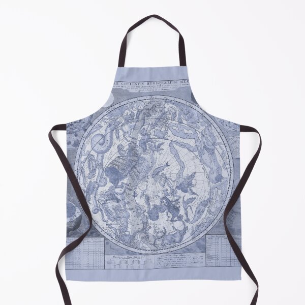 Item preview, Celestial Star Map Zodiac Constellation of Southern Sky Monochromatic Blue designed and sold by VintageArchive.