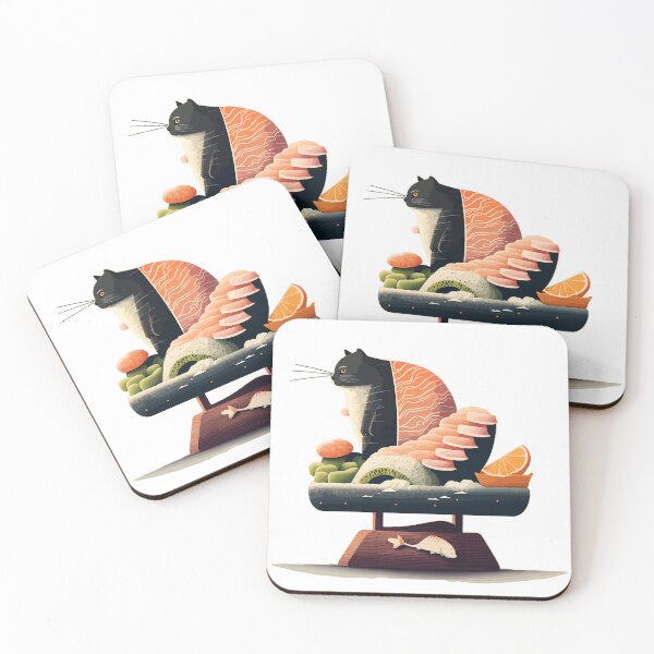 Artikelvorschau, Sashimi-Silhouette – Sushi-Katzen #3 entworfen und verkauft von FunkyGear.