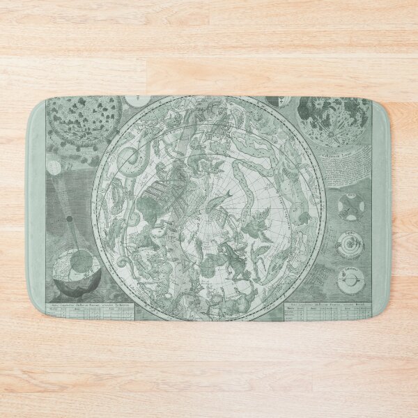 Item preview, Celestial Star Map Zodiac Constellation of Southern Sky Monochromatic Green designed and sold by VintageArchive.