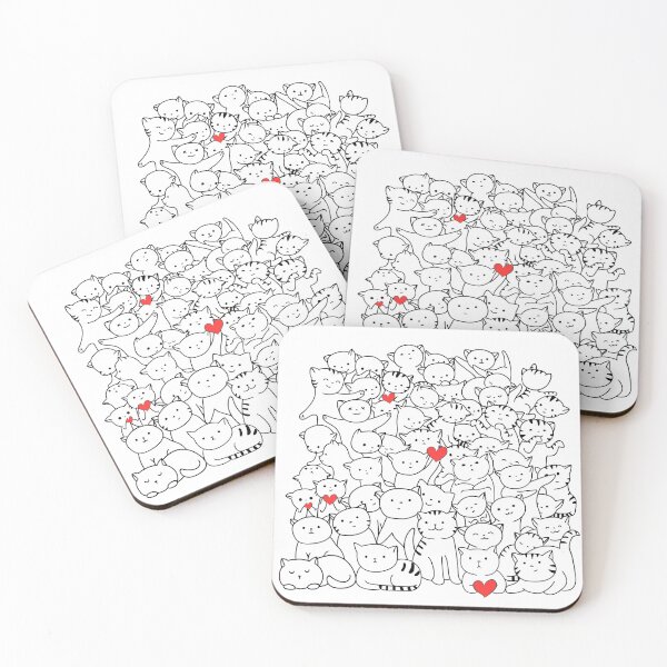 Item preview, Cute Cats Doodle Art - T shirt, Phone case, Sticker, Notebook designed and sold by Designze.