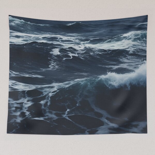 Item preview, Dark Stormy Waves Pattern designed and sold by Fragpop.