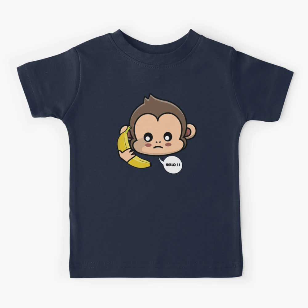 Monkey speaking on the phone with a banana 