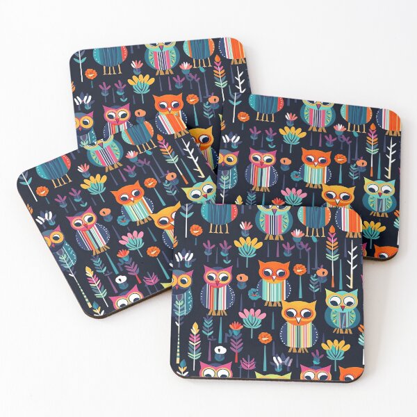Item preview, Colorful Geometric Owls Abstract Pattern designed and sold by Wonder Of Light.