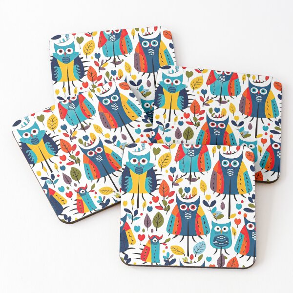 Item preview, Colorful Geometric Owls Abstract Pattern designed and sold by Wonder Of Light.