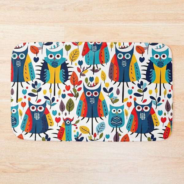 Item preview, Colorful Geometric Owls Abstract Pattern designed and sold by Wonder Of Light.