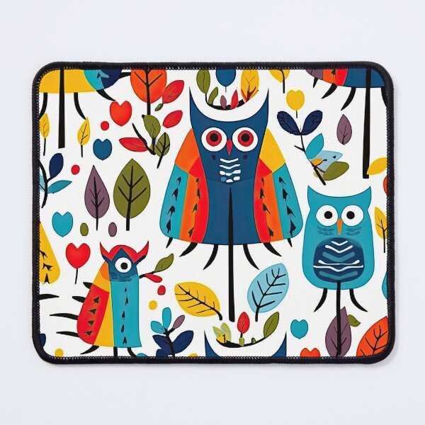 Item preview, Colorful Geometric Owls Abstract Pattern designed and sold by Wonder Of Light.
