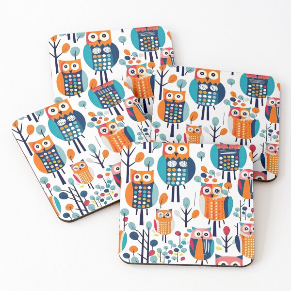 Item preview, Colorful Geometric Owls Abstract Pattern designed and sold by Wonder Of Light.