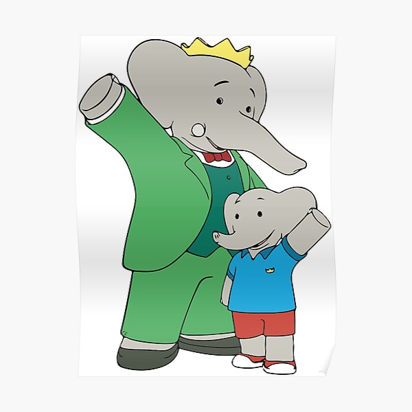 Elephant Cartoon Wall Art Redbubble