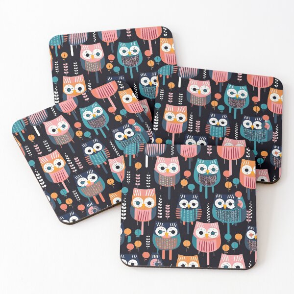 Item preview, Colorful Geometric Owls Abstract Pattern designed and sold by Wonder Of Light.