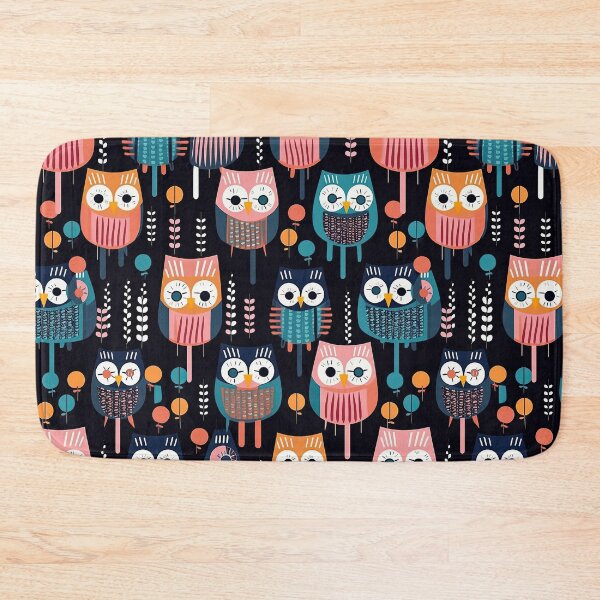 Item preview, Colorful Geometric Owls Abstract Pattern designed and sold by Wonder Of Light.