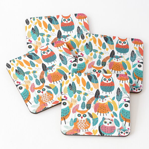 Item preview, Colorful Geometric Owls Abstract Pattern designed and sold by Wonder Of Light.