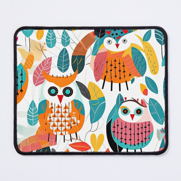Item preview, Colorful Geometric Owls Abstract Pattern designed and sold by Wonder Of Light.