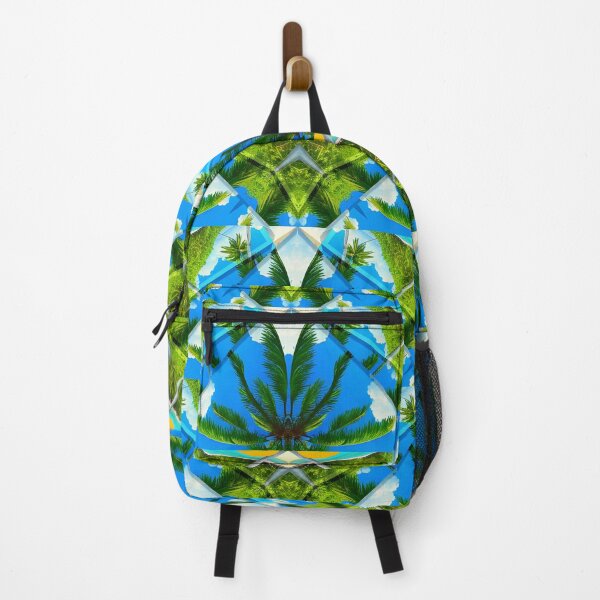 Item preview, Gorgeous geometric patchwork painting of exotic summer vacations: Blue sky Beach Sun Coconut Sand - Inspiring gift idea to escape to paradise! designed and sold by Ralek.