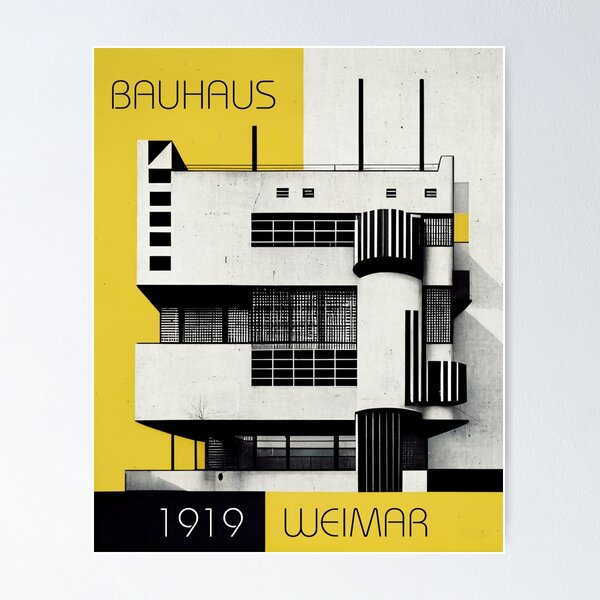Item preview, Beautiful Bauhaus Architecture Poster, Poster of Bauhaus Architectural Building, Bauhaus Poster, Bauhaus Posters, Exhibition Poster designed and sold by ArtifyAmsterdam.