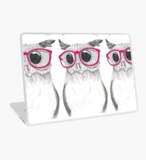Nerdy Owl with Pink Laptop Skin