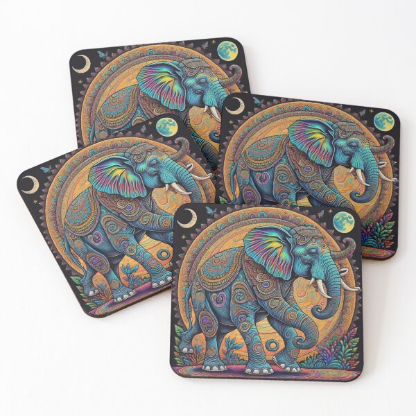 Item preview, magical psychedelic elephant dancing  designed and sold by JRM513.