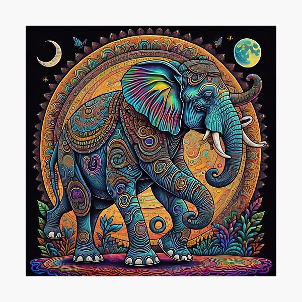 Artikelvorschau, magischer psychedelischer Elefantentanz entworfen und verkauft von JRM513.