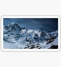 3 squares geometric snowy Sticker