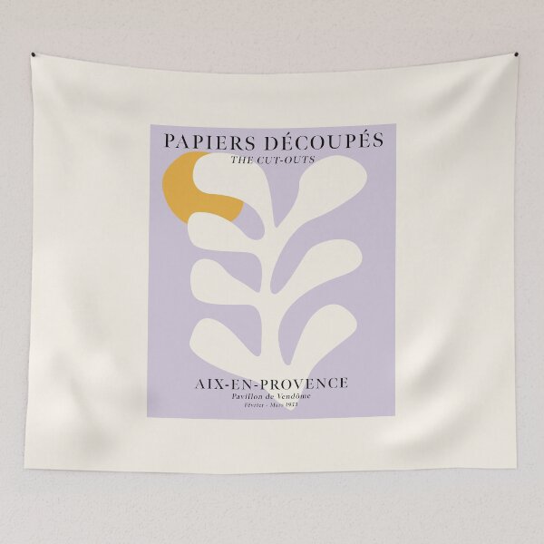 Item preview, After Matisse Papiers Découpés Purple Beige Yellow designed and sold by ahumbleconcept.