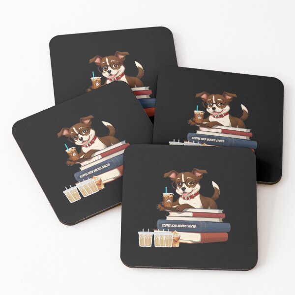 Item preview, I like my books spicy and my coffee icy, funny dog drinking coffee, dog in pocket funny puppy for dog lovers, Petsofinstagram, iced coffee books designed and sold by Sshmorr.