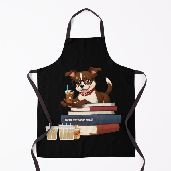 Item preview, I like my books spicy and my coffee icy, funny dog drinking coffee, dog in pocket funny puppy for dog lovers, Petsofinstagram, iced coffee books designed and sold by Sshmorr.