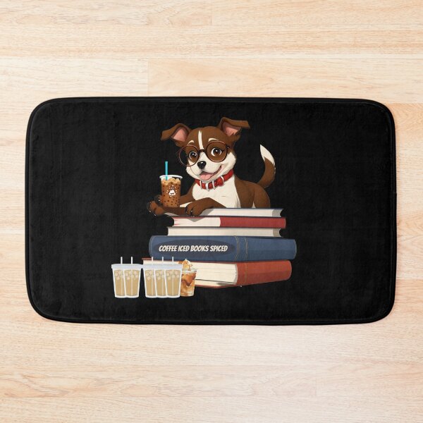 Item preview, I like my books spicy and my coffee icy, funny dog drinking coffee, dog in pocket funny puppy for dog lovers, Petsofinstagram, iced coffee books designed and sold by Sshmorr.
