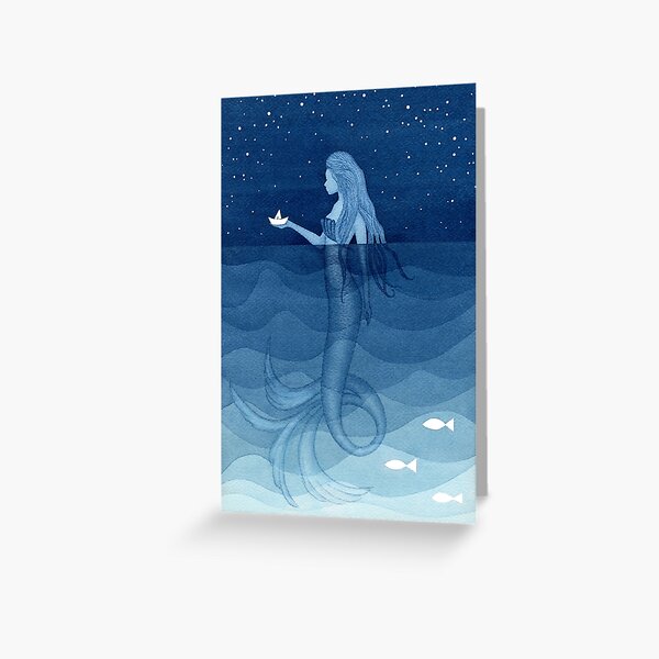 Item preview, Mermaid with a paper boat. designed and sold by VApinx.
